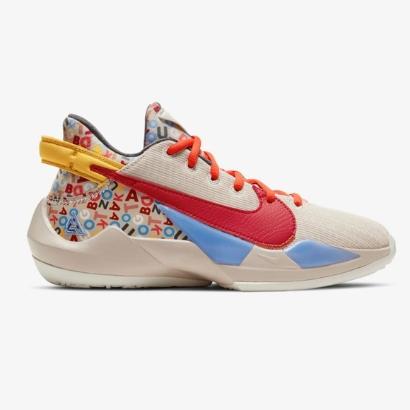 NIKE FREAK 2 MVP ALPHABET Sneakers air zoom shoes white orange YOUTH 5 - Picture 1 of 12